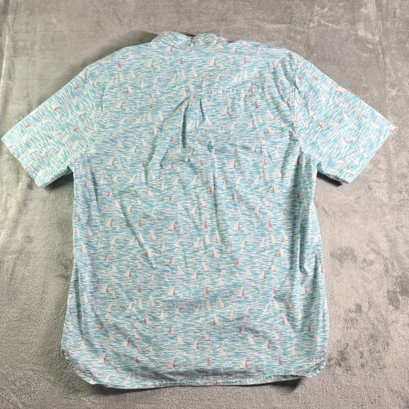 Chubbies Short Sleeve Button Up Shirt Sailboat Wave Print Mens Large (read) - Picture 6 of 10